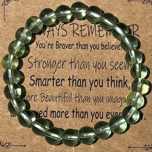 Stone Bracelet New Always Remember Positive Affirmation Stretches Gift Present - Picture 1 of 2